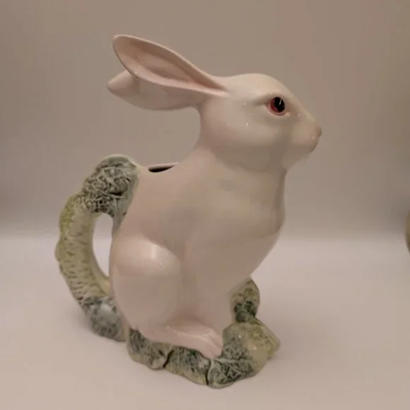 Vintage Pizzato Italy Bunny Pitcher – Handcrafted Ceramic Easter Rabbit 10.5" - Picture 3 of 7
